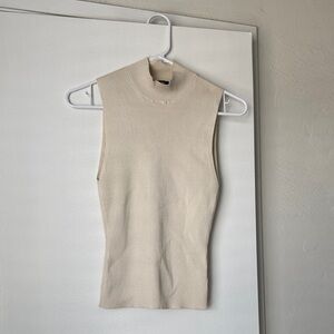 Express Sleeveless Mock Neck Tank - Cream